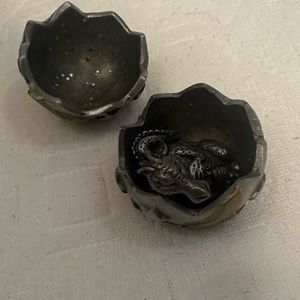 Pewter Dragon Egg with Baby Dragon